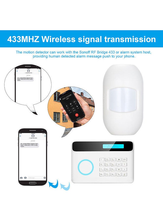 Generic - eWeLink PIR Wireless PIR Motion Sensor RF 433Mhz Dual Infrared Detector Anti-theft Alarm Sensor Smart Home Automation Security Alarm System Work with Alarm Host or RF Bridge 433 - Image 1