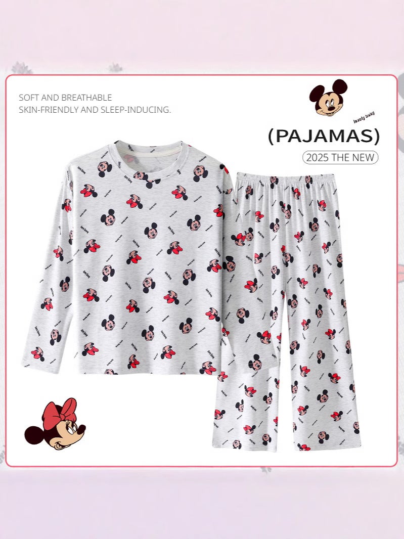 Long-Sleeved Air-Conditioning Clothing Children'S Elastic Skin-Friendly Suit Boys And Girls Cartoon Children'S Pajamas Parent-Child Clothing Home Clothing - Image 4