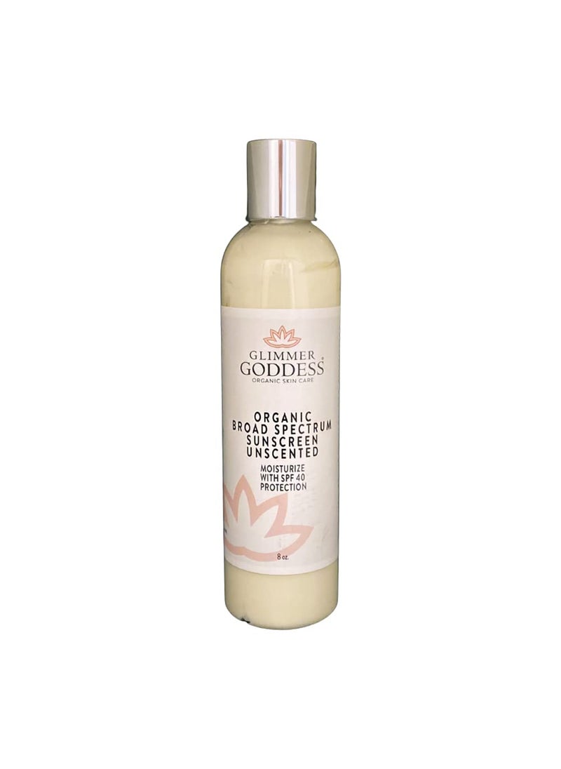 glimmer goddess Glimmer Goddess Organic Unscented Sunscreen - Reef-Safe Broad Spectrum SPF 40+ Protection, 8 oz 