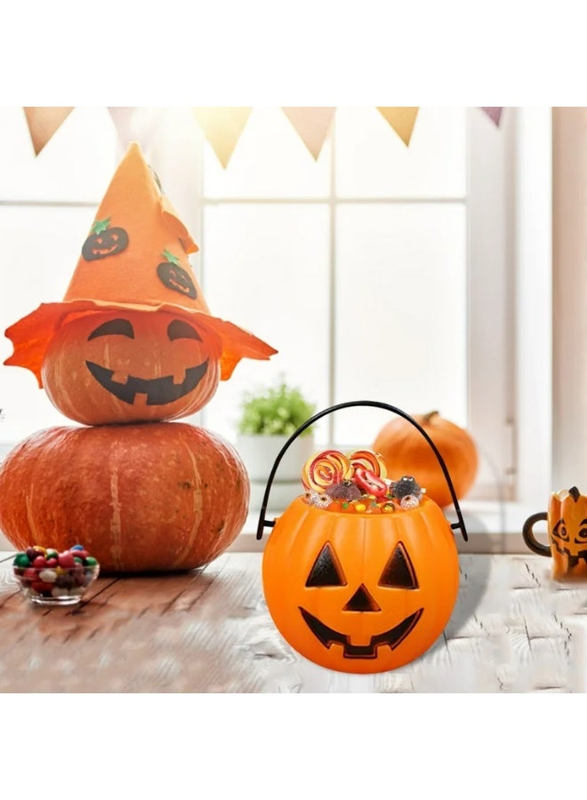 Small Pumpkin Candy Bucket for Halloween 7cm – Trick or Treat Squishy Pumpkin Basket For Kids And Party Decorations - Image 2