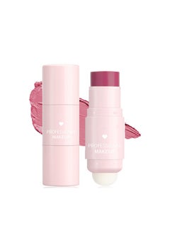 Creamy Texture Highlight Shadow Contouring Stick, Dual-ended Blush Stick With Sponge, Cream Contour Stick, 3-in-1 Cheek Blush & Lip Tint & Eyeshadow Moisturizing Lightweight Multi-Stick Blush(#103)