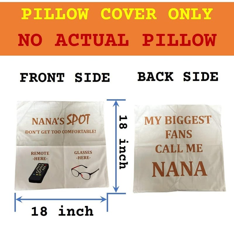 CYMROK Nana Gifts Grandma Gifts  2-Pocket Nana Throw Pillow Covers 18x18 Inch  Birthday Christmas Stocking Stuffers Valentine's Day Gifts for Granny Gigi Mimi Grandmother - Image 2