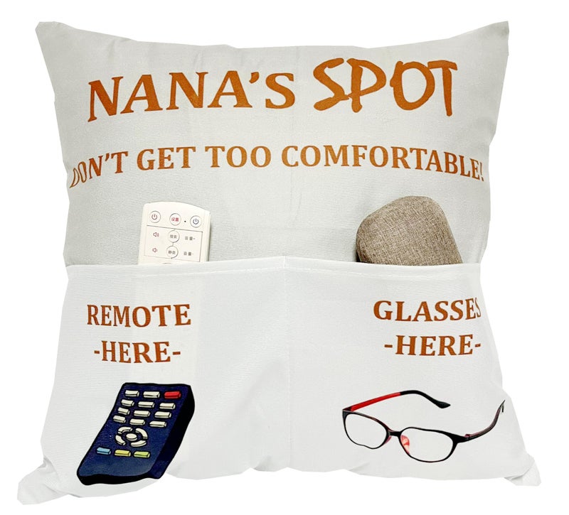CYMROK Nana Gifts Grandma Gifts  2-Pocket Nana Throw Pillow Covers 18x18 Inch  Birthday Christmas Stocking Stuffers Valentine's Day Gifts for Granny Gigi Mimi Grandmother - Image 1