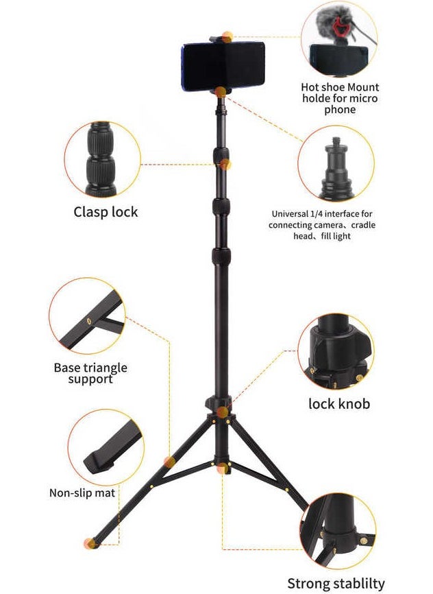 Jmary - Mt-45 Tripod 168 cm 360 Degree Rotating Head 3 Levels Height Adjustment - Image 1