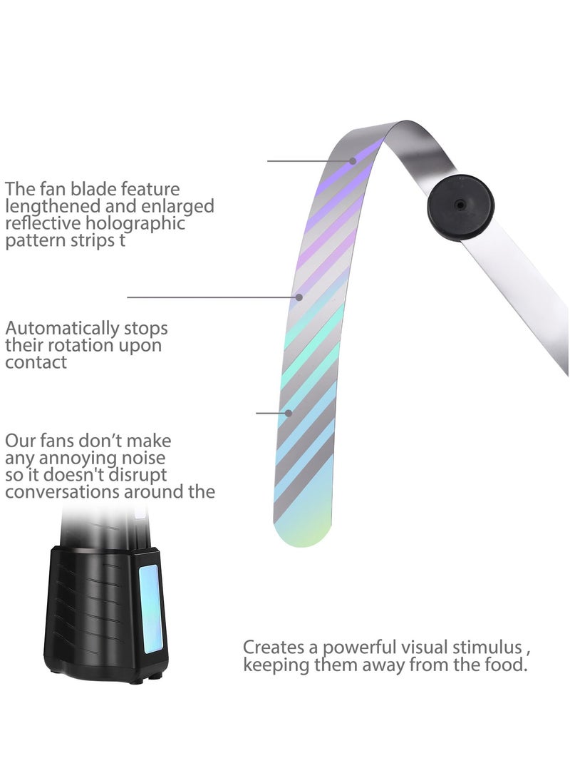 SOLARAE Food Fan Collapsible Food Fans for Outdoor Indoor Table Top with Holographic Blades Recharg-eable for Outside Eating BBQ Dining Restaurant Kitchen Picnic Patio Home - Image 5