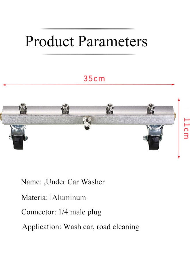 NIBEMINENT Pressure Washer Undercarriage Cleaner Silver 37 x 6 15.5cm - Image 3