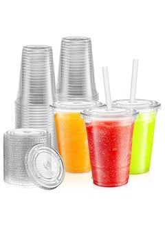 LIMOS Disposable Clear Plastic Cups, 50 Pack 16 oz with Flat Lids, Premium BPA-Free Cups for Iced Coffee, Smoothies, Parties, Lemonade, Cold Drinks, Juice, Milkshakes, Bubble Tea  - Image 1