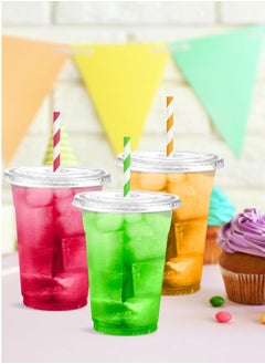 LIMOS Disposable Clear Plastic Cups, 50 Pack 16 oz with Flat Lids, Premium BPA-Free Cups for Iced Coffee, Smoothies, Parties, Lemonade, Cold Drinks, Juice, Milkshakes, Bubble Tea  - Image 4