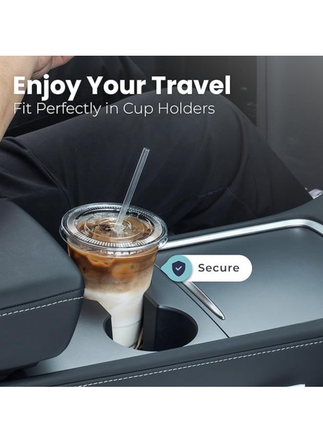 LIMOS - Disposable Clear Plastic Cups, 50 Pack 16 oz with Flat Lids, Premium BPA-Free Cups for Iced Coffee, Smoothies, Parties, Lemonade, Cold Drinks, Juice, Milkshakes, Bubble Tea - Image 1