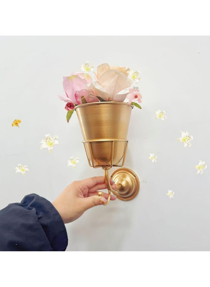 general Wall-mounted vases, hanging home decor, vintage brass container vases, eclectic hanging ornaments, multi-purpose hanging storage boxes, kitchen and bathroom organization wall decor - Image 3