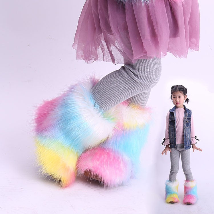 Children Shoes Boots Children'S Long Boots Furry Snow Boots For Women - Image 2