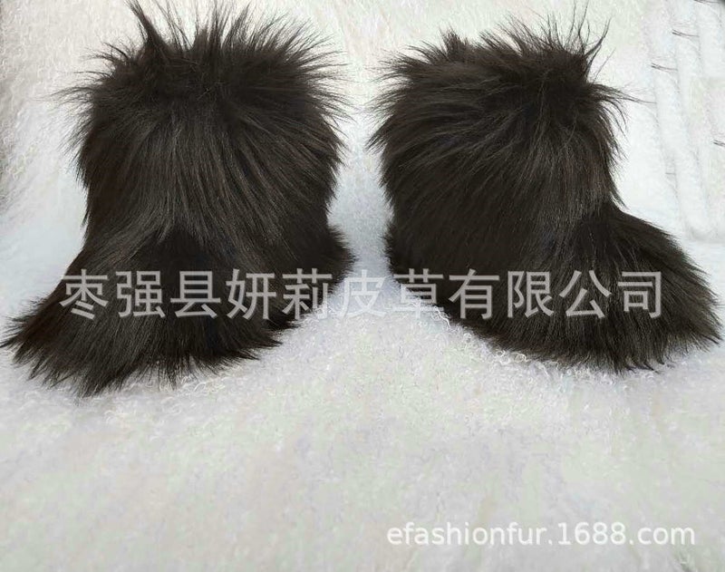 Children Shoes Boots Children'S Long Boots Furry Snow Boots For Women - Image 1