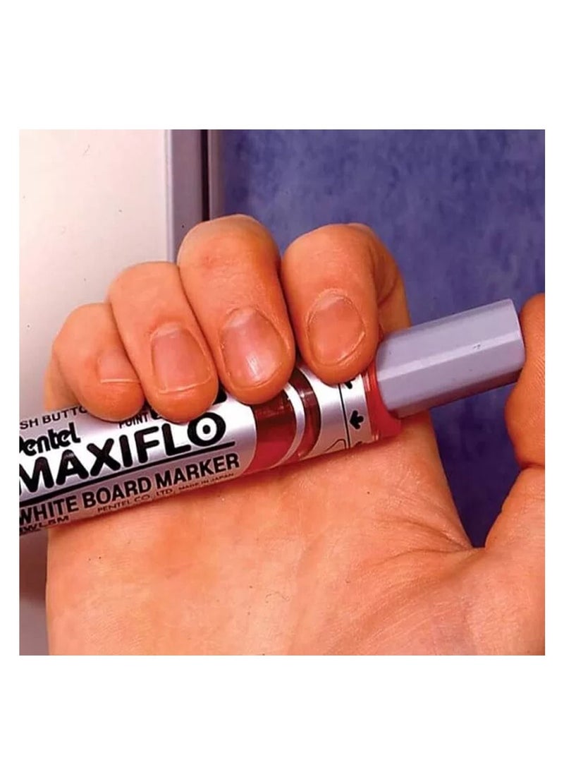 Pentel 12 قطعة من قلم تحديد ماكسي فلو بطلاء أبيض بحبر بني - Image 4