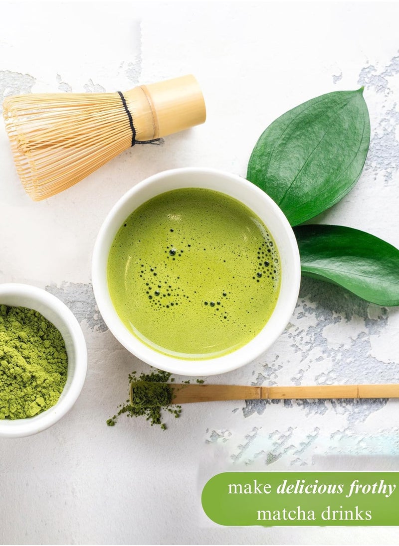 Arabest Matcha Whisk Set, 4 Piece Matcha Set with Ceramic Bowl, Prong Bamboo Whisk, Whisk Holder and Traditional Scoop, Matcha Stirrer Set for a Traditional Cup of Matcha White  - Image 4