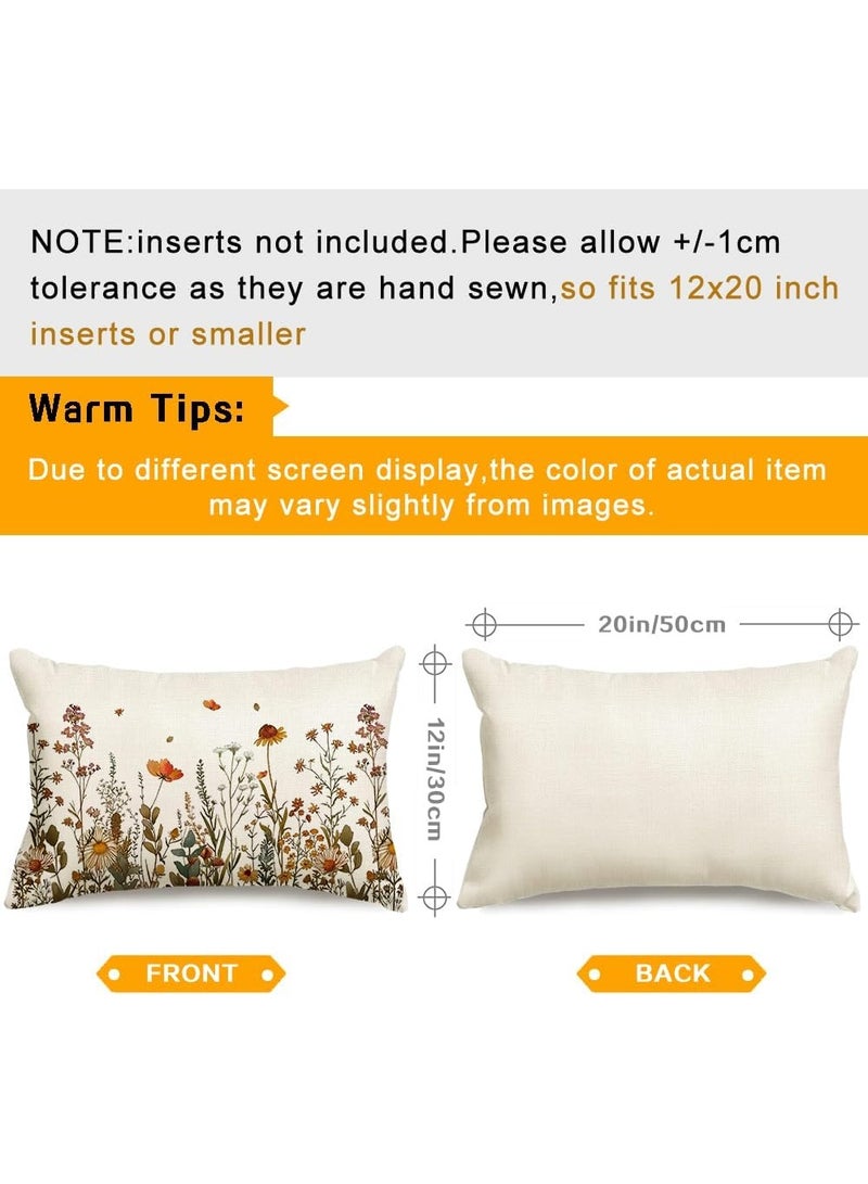 Relex Country Style Pillow Covers, Waterproof Floral Decor Lumbar Cushion Cases, Decoration Cushion Covers for Home, Sofa, Patio, Porch (Multicolor, 30X50 cm) - Image 3