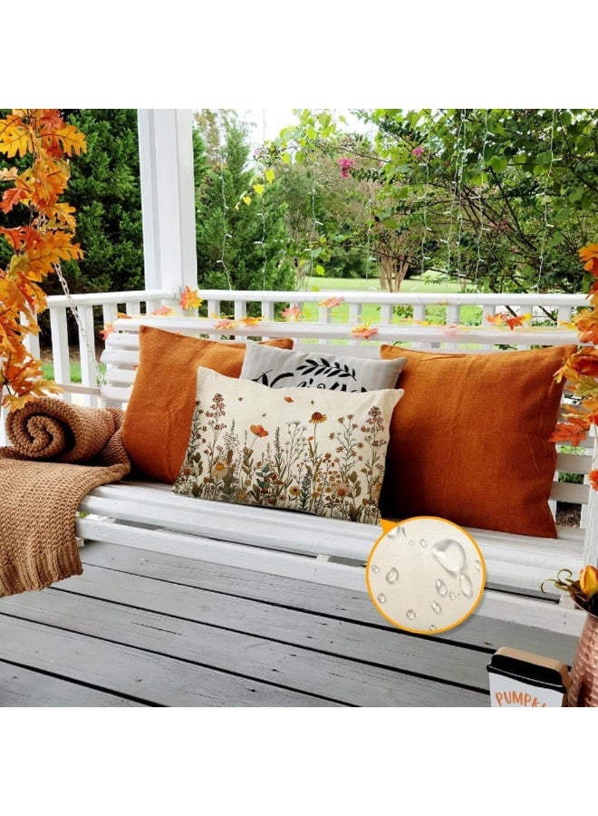 Relex Country Style Pillow Covers, Waterproof Floral Decor Lumbar Cushion Cases, Decoration Cushion Covers for Home, Sofa, Patio, Porch (Multicolor, 30X50 cm) - Image 4
