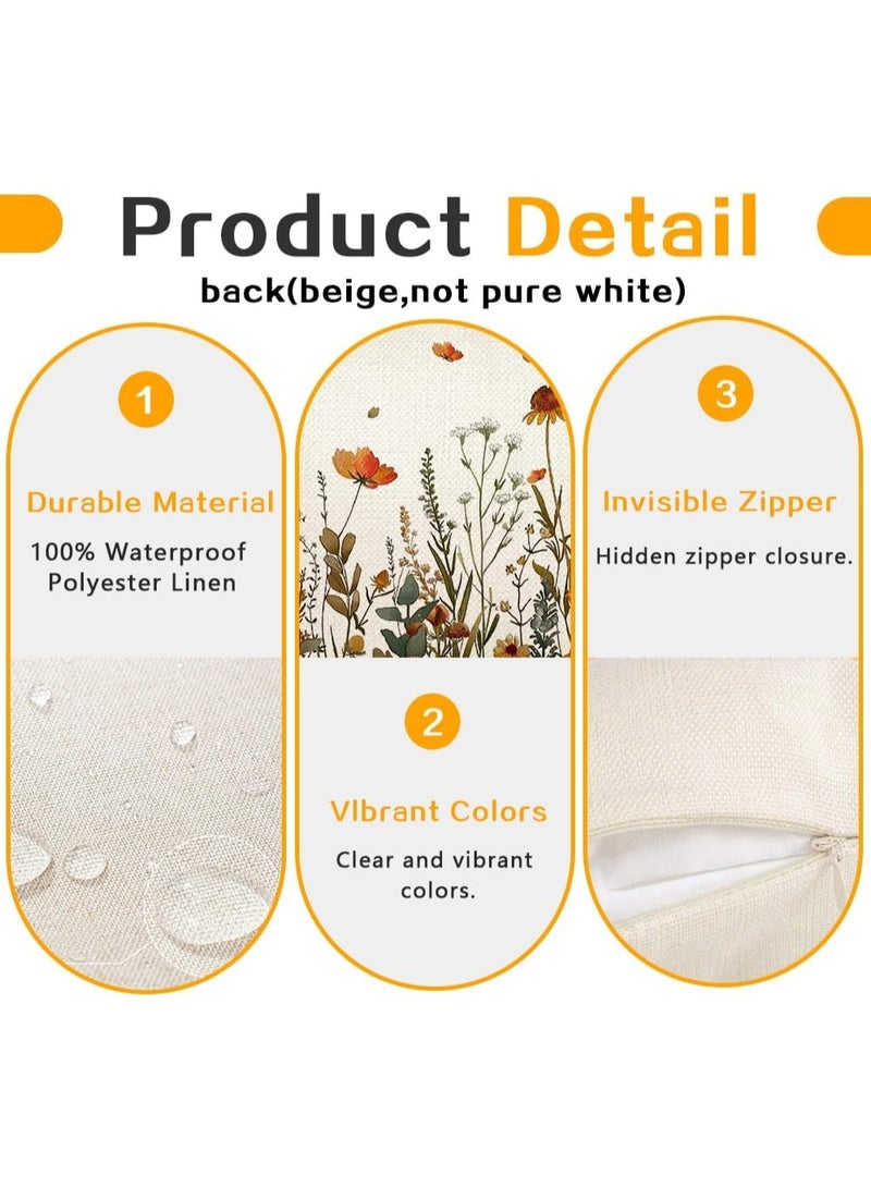 Relex Country Style Pillow Covers, Waterproof Floral Decor Lumbar Cushion Cases, Decoration Cushion Covers for Home, Sofa, Patio, Porch (Multicolor, 30X50 cm) - Image 5