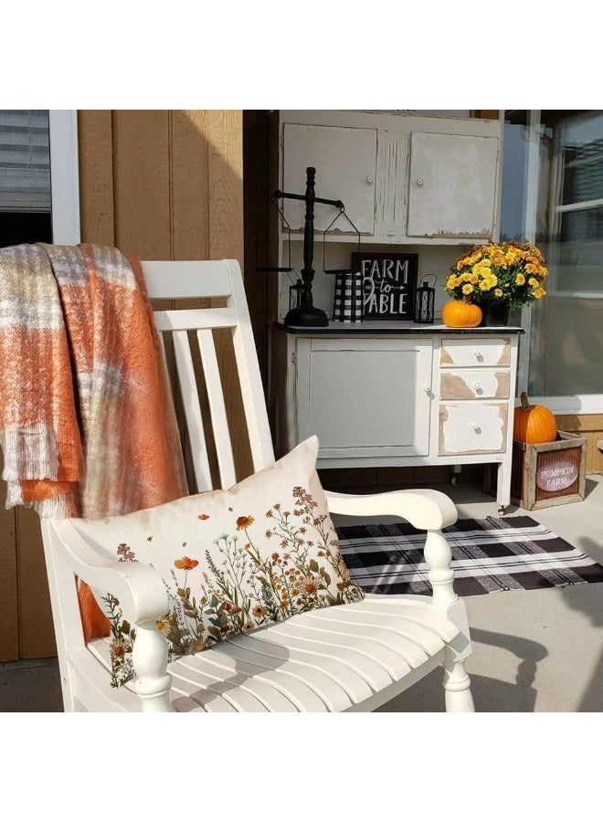 Relex Country Style Pillow Covers, Waterproof Floral Decor Lumbar Cushion Cases, Decoration Cushion Covers for Home, Sofa, Patio, Porch (Multicolor, 30X50 cm) - Image 2