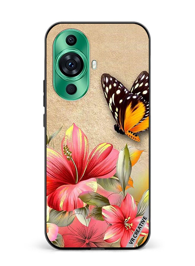 VR CREATIVE Protective Case Cover For Huawei nova 11 Ultra Brown Butterfly On Flower Design Multicolour - Image 1