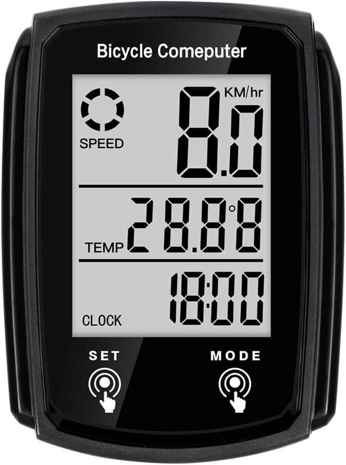 SYOSI Bike Computer, SYOSI 19 Functions IP54 Waterproof Bicycle Speedometer Odometer, GPS Cycling Computer with LCD Backlight Display, Touch Screen, Automatic Start/Stop for Cycling - Image 1