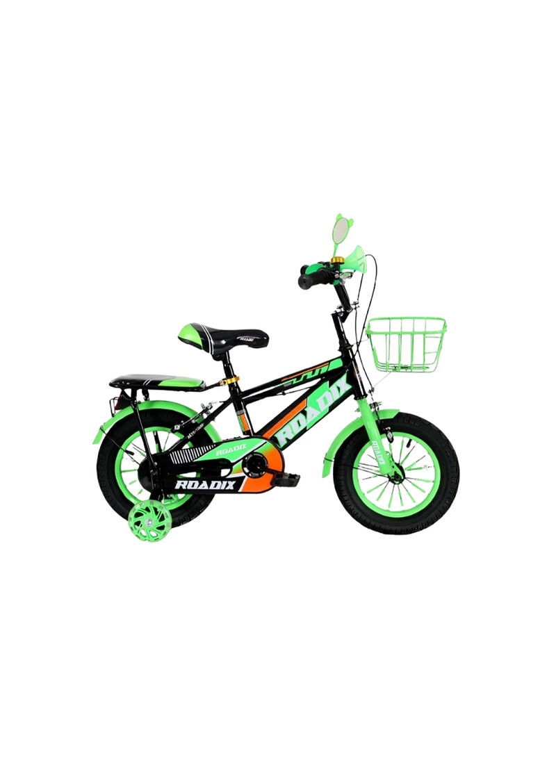 12 Inches wheels size Children Bikes for Boys Girls Age 3-6Years w/Training Wheels, Handbrake, Coaster Brake & Removable Basket, Kids Bicycle