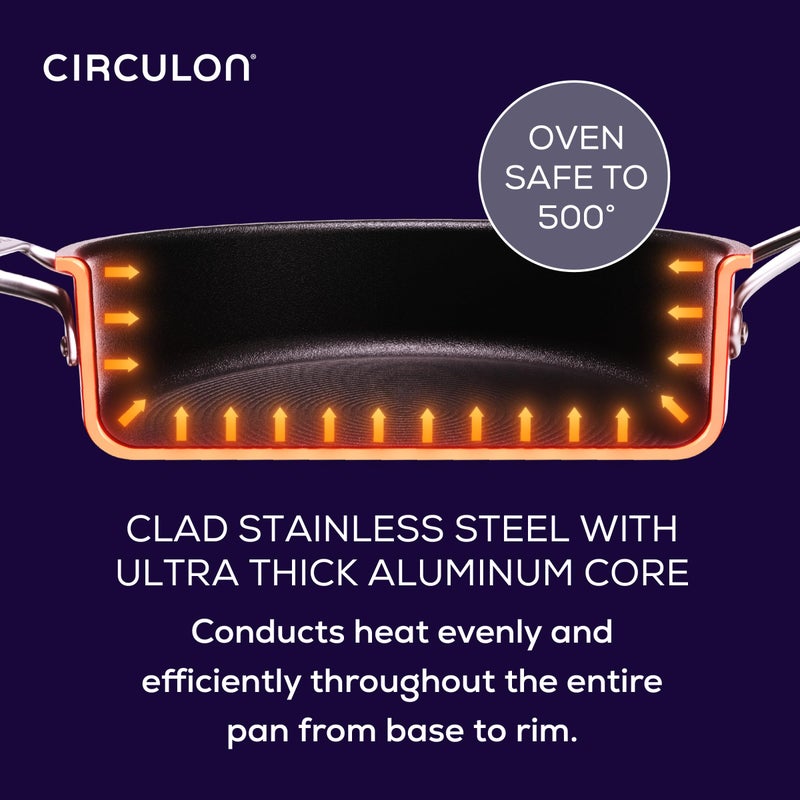Circulon Scratch Defense Stainless Steel Frying Pan with Extreme Non Stick: 25cm Induction Frying Pan, All Hob Suitable - Image 4