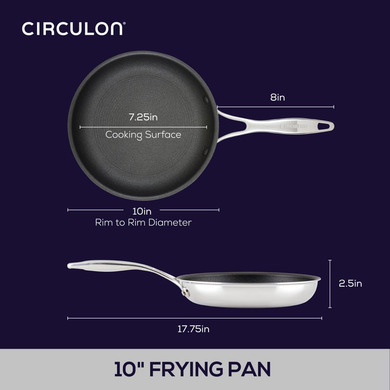 Circulon Scratch Defense Stainless Steel Frying Pan with Extreme Non Stick: 25cm Induction Frying Pan, All Hob Suitable - Image 3