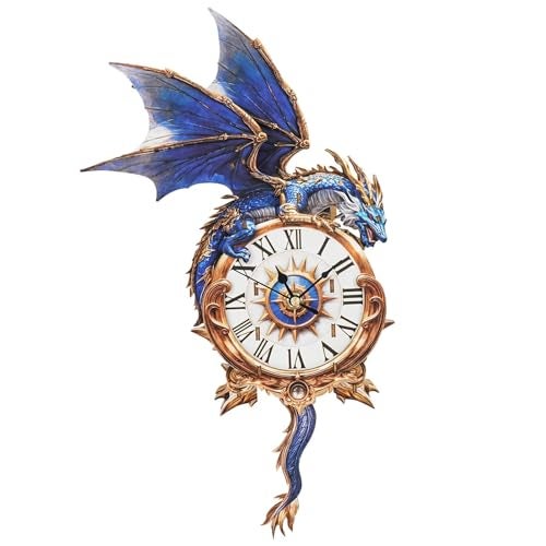 Jollitot 3D Puzzles for Adults Blue Dragon Wall Clock 3D Wooden Puzzles Clock Kits for DIY Birthday Gift for Women Men Home Decor Holiday Christmas - Image 1