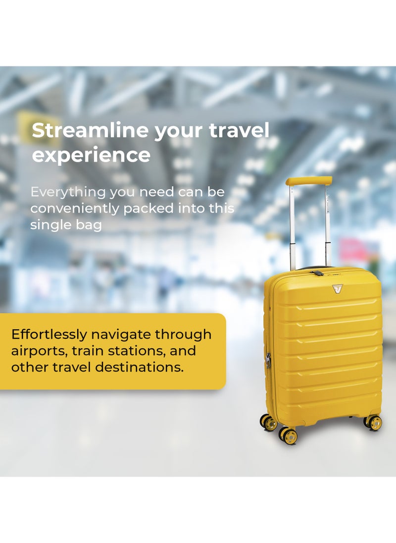 RONCATO | Cabin Trolley Bag | Yellow | 20 inches | 4WD wheels | Hard material | PP material | 1Piece | TSA Lock