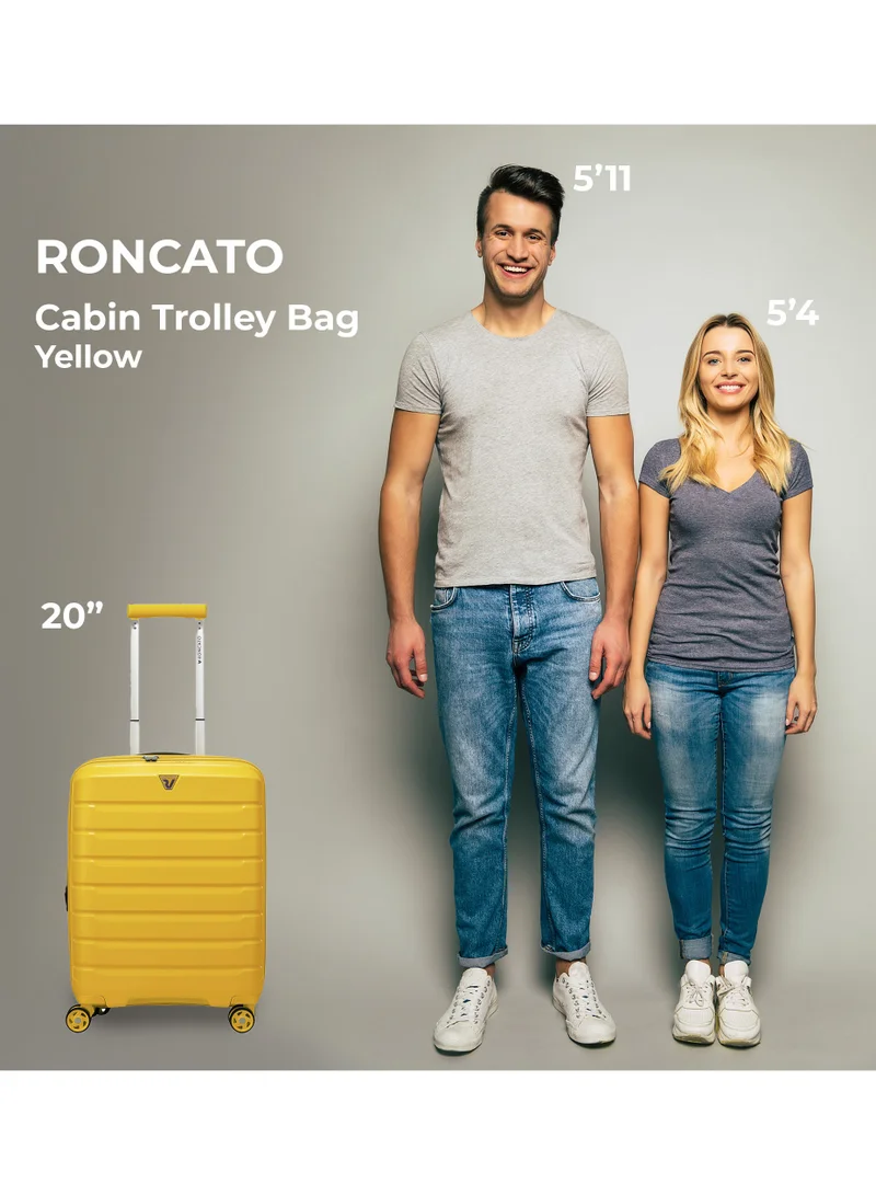 RONCATO RONCATO | Cabin Trolley Bag | Yellow | 20 inches | 4WD wheels | Hard material | PP material | 1Piece | TSA Lock