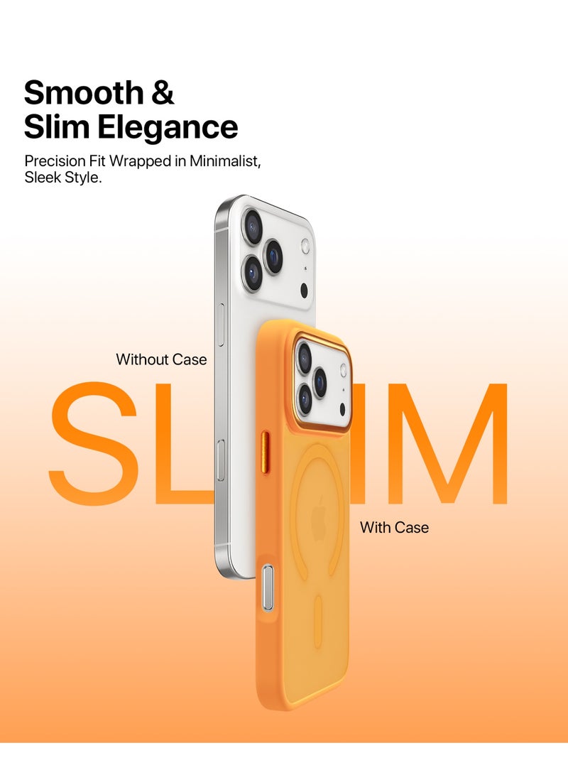 INFINYTY iPhone 17 Pro Max Premium Frosted Soft Touch Case with Metallic Camera Frame– Modo Orange, Matte Back, MagSafe Compatible, Mil. Grade Drop Protection, Anti-Slip Grip, Scratch-Resistant, Soft-Touch Finish, Raised Camera and Screen Protection - Image 3