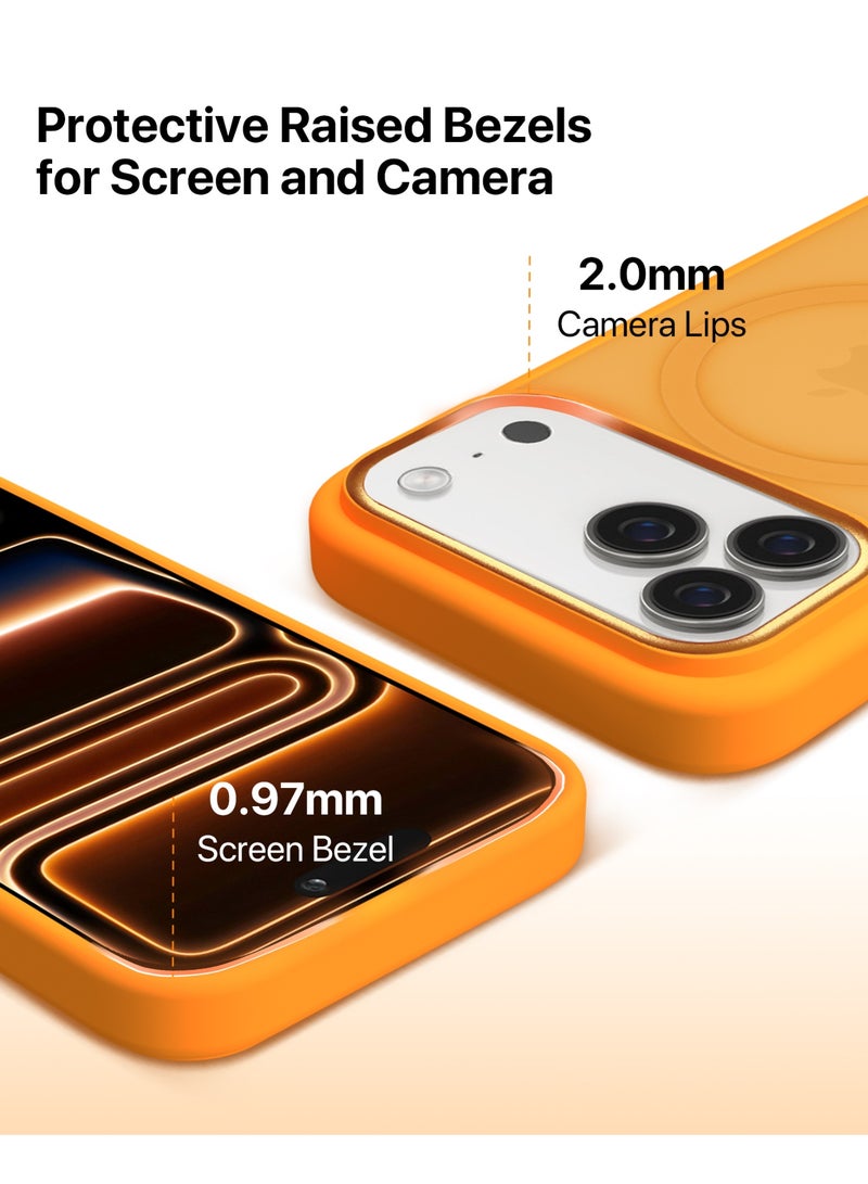 INFINYTY iPhone 17 Pro Max Premium Frosted Soft Touch Case with Metallic Camera Frame– Modo Orange, Matte Back, MagSafe Compatible, Mil. Grade Drop Protection, Anti-Slip Grip, Scratch-Resistant, Soft-Touch Finish, Raised Camera and Screen Protection - Image 2