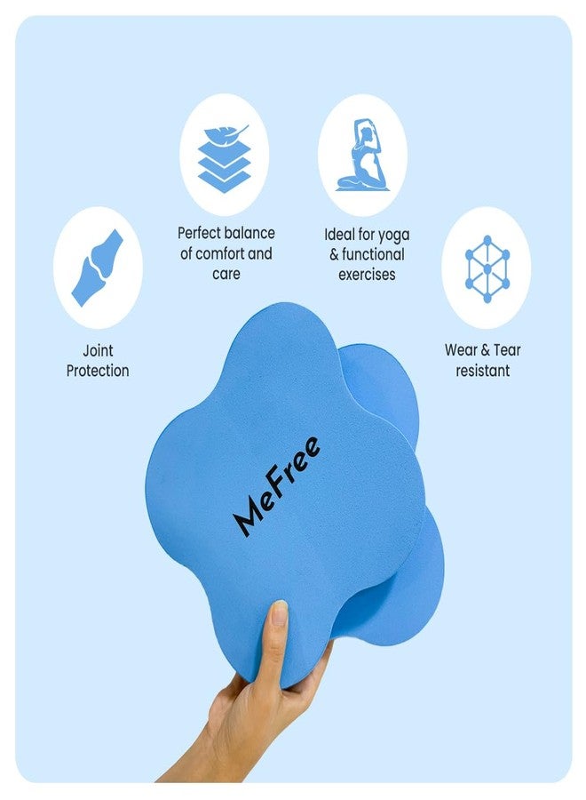 MeFree Yoga Knee Pads Set of 2, Light Blue, 25mm Thick TPE Foam | Non-Slip, Shock Absorbent & Easy to Clean Cushion for Knees, Elbows, Wrists, Tailbone | Ideal for Yoga, Pilates, Meditation & Workouts - Image 3