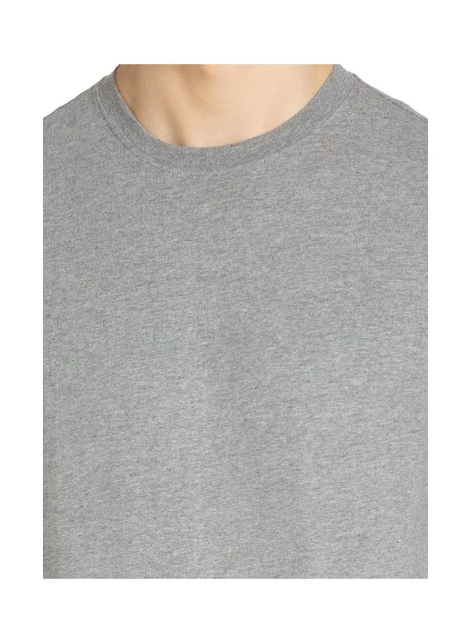 Jockey Grey Melange 2714 Men Super Combed Cotton Rich Solid Round Neck Half Sleeve T Shirt for Men | Best Price UAE