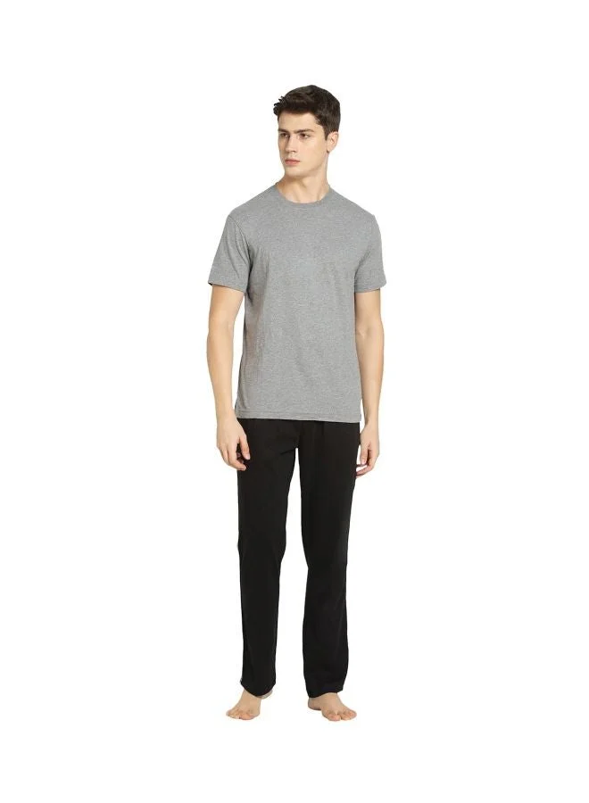 Jockey Grey Melange 2714 Men Super Combed Cotton Rich Solid Round Neck Half Sleeve T Shirt for Men | Best Price UAE