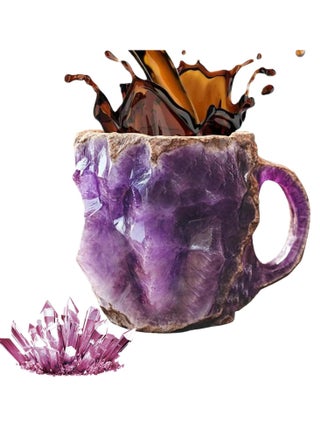 Generic Mineral Crystal Coffee Mugs, Elegant Multi-Colored Mineral Crystal  Mug, Creative Amethyst Coffee Mug, Natural Onyx Crystal Decorative Mug,  Multi-Purpose Ceramic Mug for Home & Office Purple) | Best Price KSA |