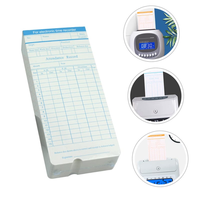 Employee Time Cards Attendance Paper 100 Sheets Punch Cards Classroom Office Random Color - Image 4