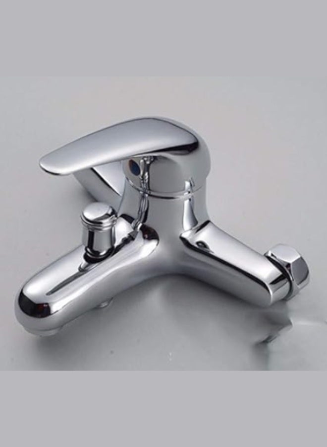 إلسا خلاط حمام | حنفية حائطية بمقبض واحد مع محول | هيكل نحاسي فاخر وتشطيب كروم | خلاط مياه ساخن وبارد لحوض الاستحمام والدش - Image 4