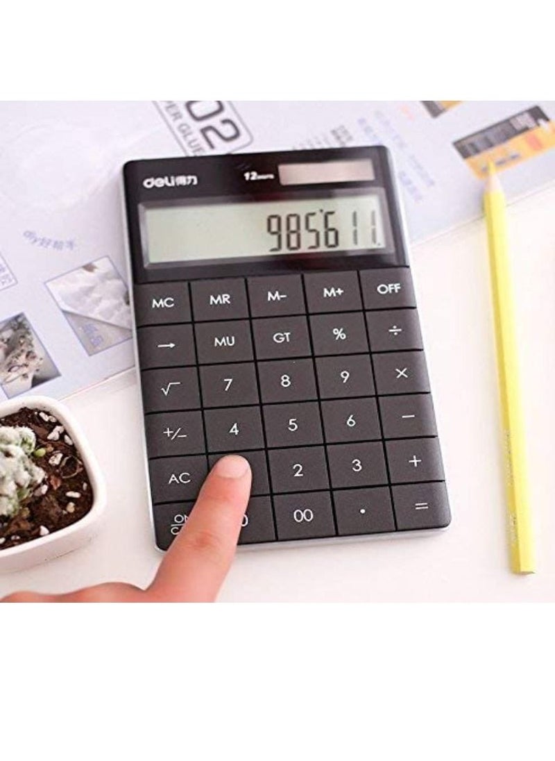 Deli Electronic Calculator 12 Digits Large Display with Back Button Dual Power Exotic Design For Home and Office  - Image 3