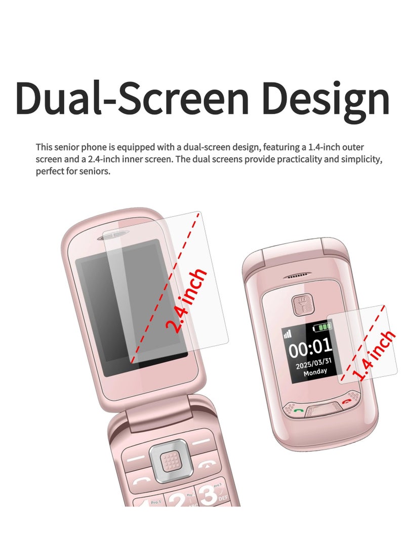 KONKA - Dual Screen Flip Mobile Phone with Large Keypad and Easy Functions for Elderly People - Image 1