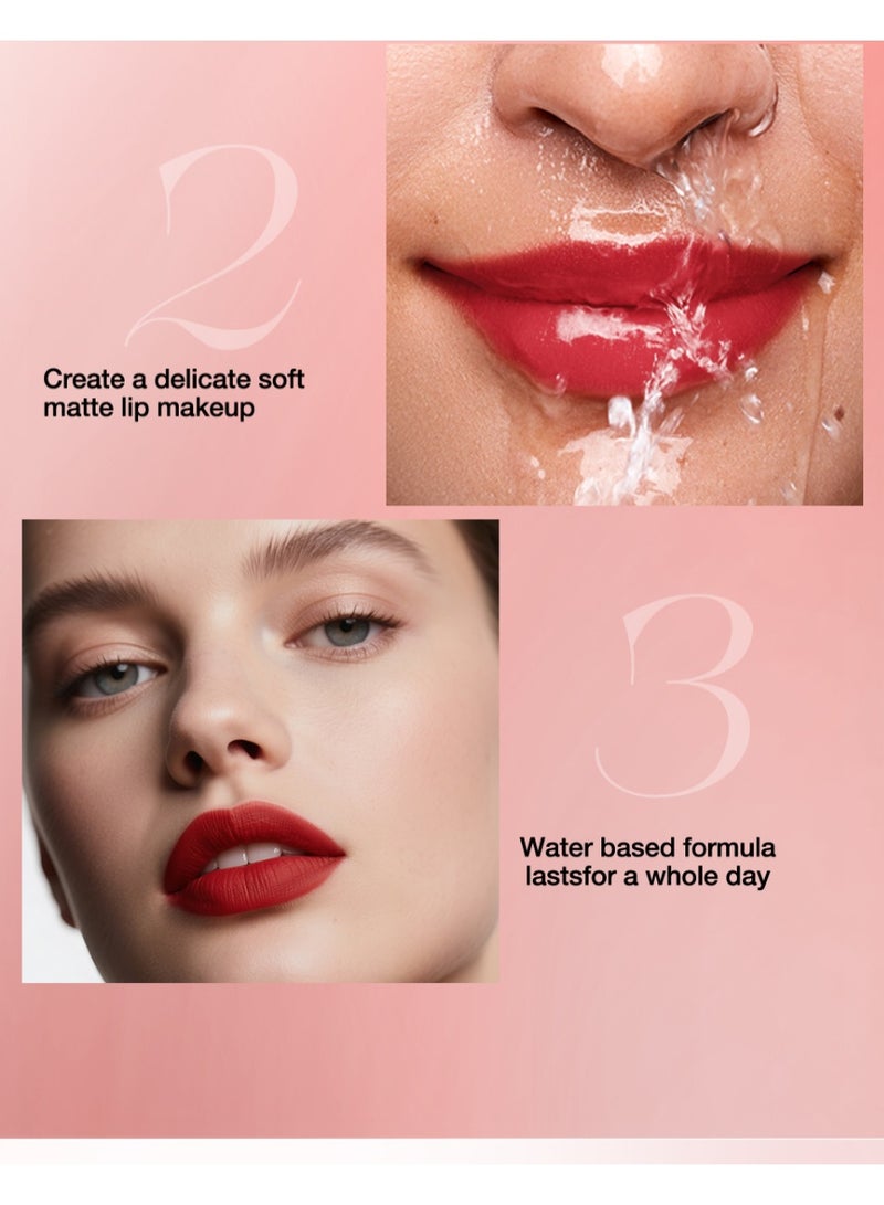 LANGMANNI 2-in-1 Slant Tip Lipstick & Lip Liner Set Long Lasting Matte Lip Makeup - Image 4