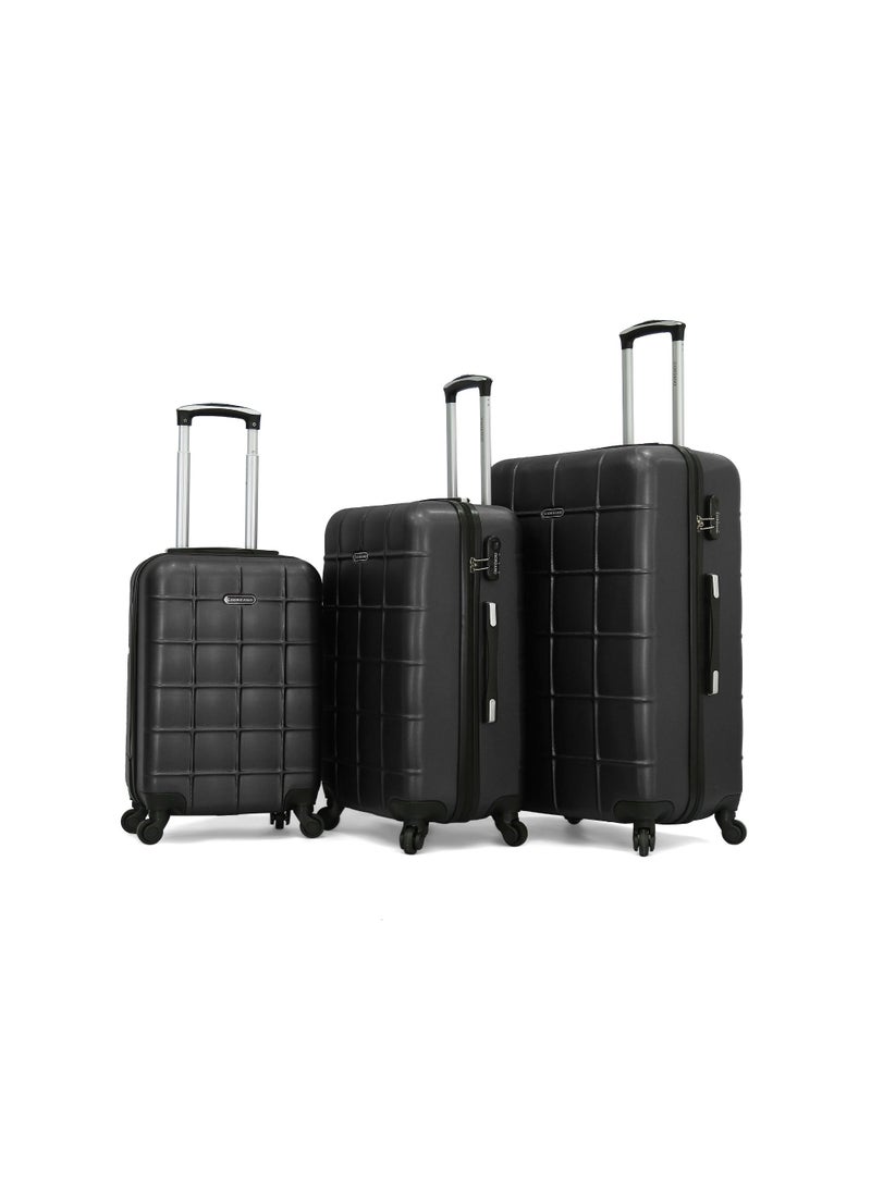 GIORDANO Giordano Luggage Set 3 PCS TSA, L 28-M 24-S 20 Inches Black  - Image 1