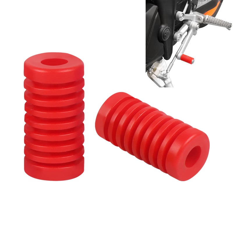 AW AUTO WORLD COPART Motorcycle Gear Shift Shifter Lever Pedal Rubber Cover Universal Replacement for Yamaha Suzuki Kawasaki Honda and More Red 1 Pair - Image 2
