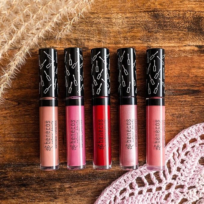 Benecos Benecos Natural Cosmetics Lip Gloss Vegetable Oils and Vitamin E TalcFree Ros 