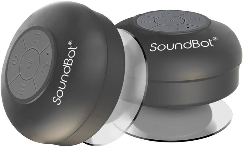 SoundBot ® مكبر صوت مقاوم للماء للاستحمام HD مقاوم للماء بلوتوث يدوي محمول مع أصوات واضحة وعالية 6+ ساعات من وقت التشغيل، كوب شفط لاسلكي صغير متين للسفر في الهواء الطلق المنزل SB510 (أسود) - Image 2