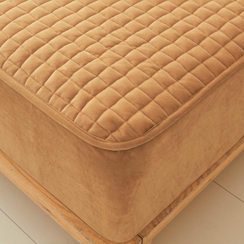 LweiPsqLin Quilted Flannel Fitted Sheets,Soft Flannel Fleece Mattress Top- Suitable for Fall and Winter,Fitted Deep Pocket Up to 15''. (Yellow, Twin) - Image 5