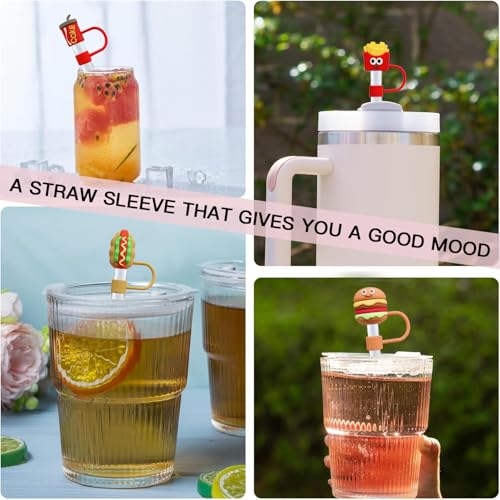 YUISI 4Pcs Silicone Straw Cover Cap, Stanley Cup Accessories Compatible with Stanley Sipper 10MM Straw Toppers for Tumblers, Dust-Proof Reusable Straw Tips Lids (Style A) - Image 4