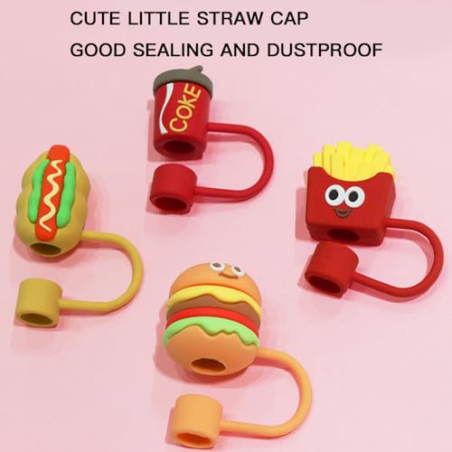 YUISI 4Pcs Silicone Straw Cover Cap, Stanley Cup Accessories Compatible with Stanley Sipper 10MM Straw Toppers for Tumblers, Dust-Proof Reusable Straw Tips Lids (Style A) - Image 3