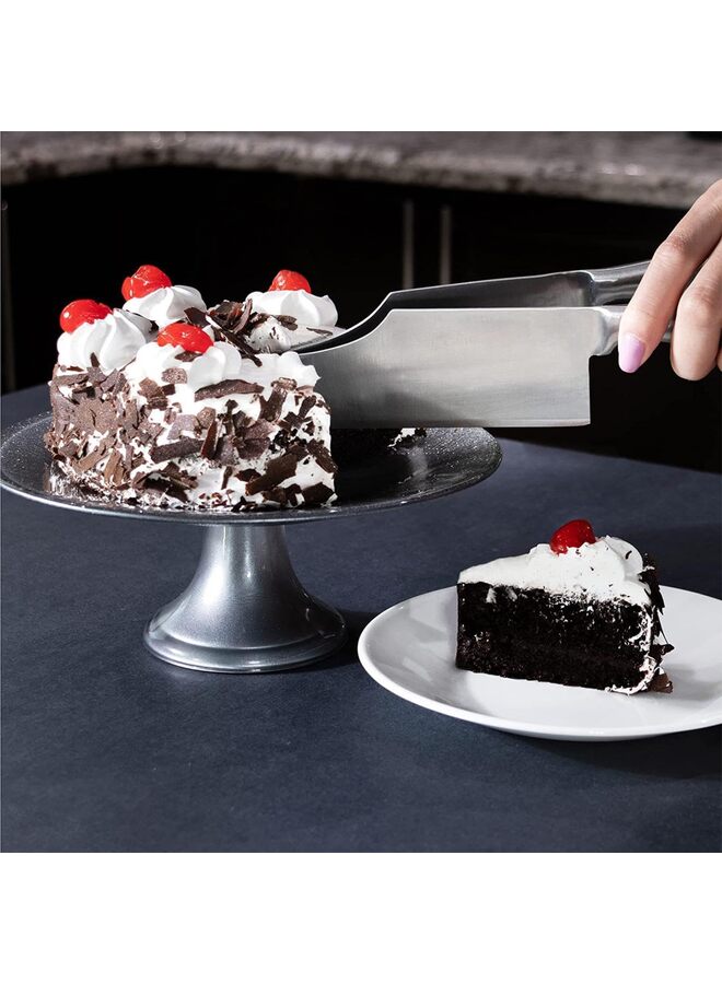 يُسلِّم سكين تقطيع الكيك وقاطع الكيك من الفولاذ المقاوم للصدأ لحفلات أعياد الميلاد وحفلات الزفاف وجميع المناسبات، قطاعة الفطائر، مقسم المعجنات، رافعة الحلويات - Image 4