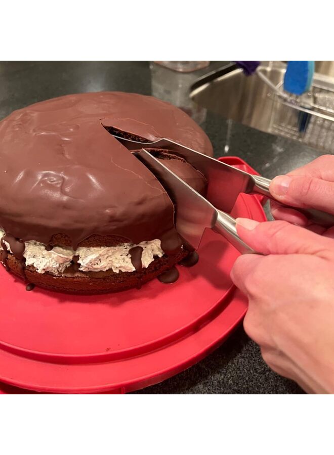 يُسلِّم سكين تقطيع الكيك وقاطع الكيك من الفولاذ المقاوم للصدأ لحفلات أعياد الميلاد وحفلات الزفاف وجميع المناسبات، قطاعة الفطائر، مقسم المعجنات، رافعة الحلويات - Image 2